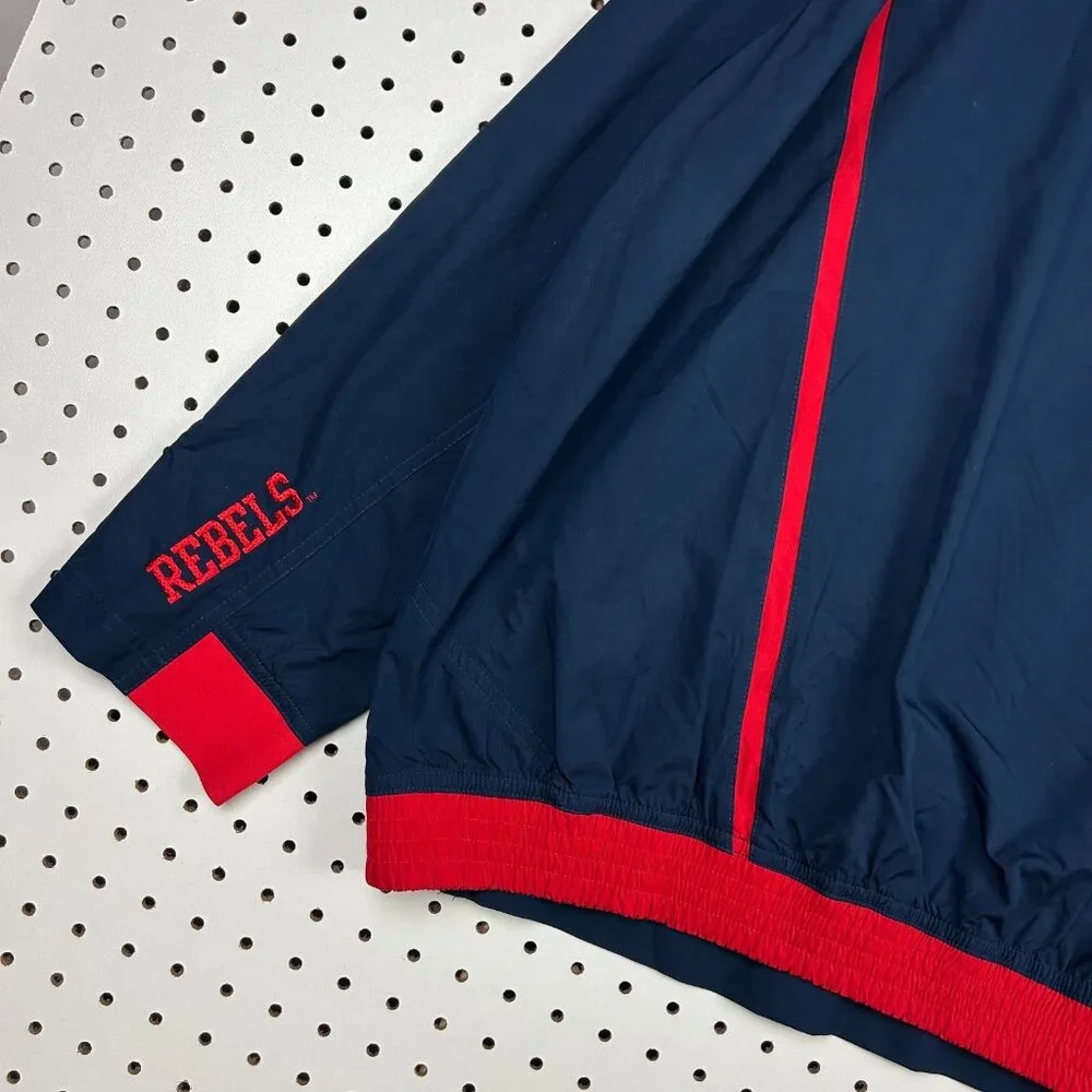 Ole‎ Miss Rebels Nike Windbreaker XXL Blue Storm Fit Rain Jacket Blue Sideline - Picture 5 of 7